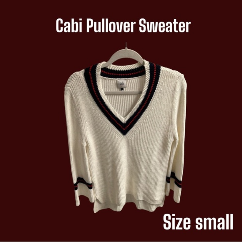 ✨Cabi‎ Pullover Cable Knit Sweater in Cream. Size small. ✨ - Picture 3 of 8